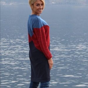 Metallic Knit Oversized Sweater Dress